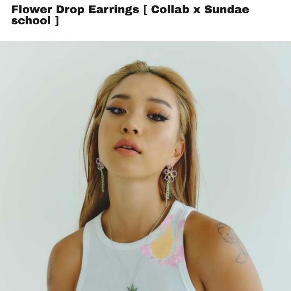 Sundae School x FLAN Flower Drop Earrings